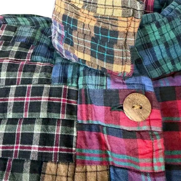 Patch Magic Quilted Plaid Insulated Reversible Button Up Jacket Women's MED - Picture 11 of 14